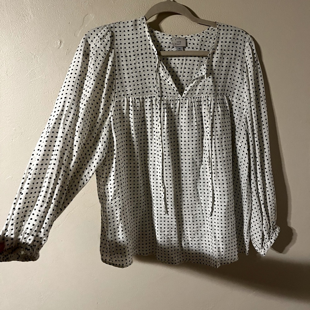 White and black blouse